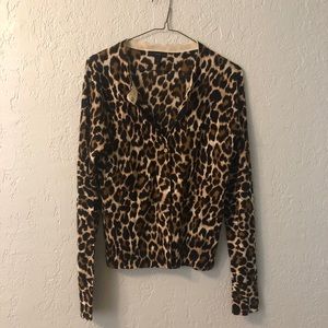 J Crew Jackie Leopard Print Cardigan